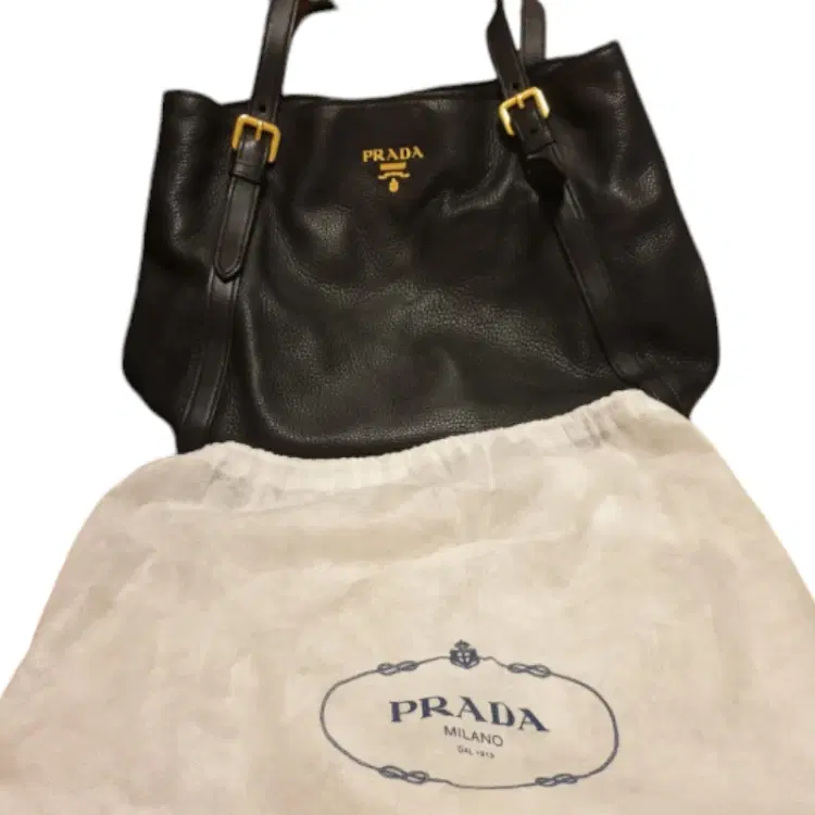 Prada Fuoco Vitello Grain Leather Tote-Hover-Image