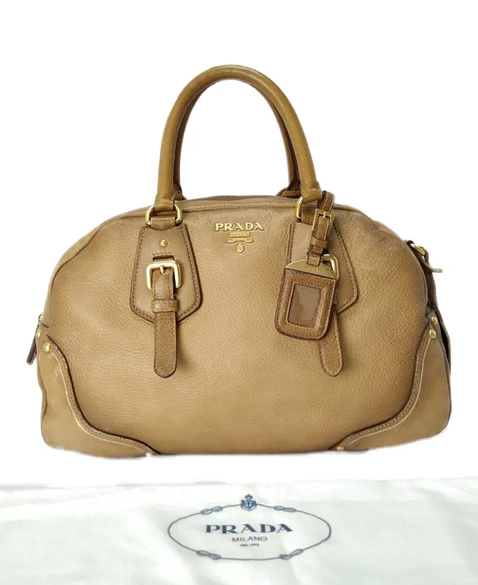 Prada Cervo Antik Buckle Handle Bag