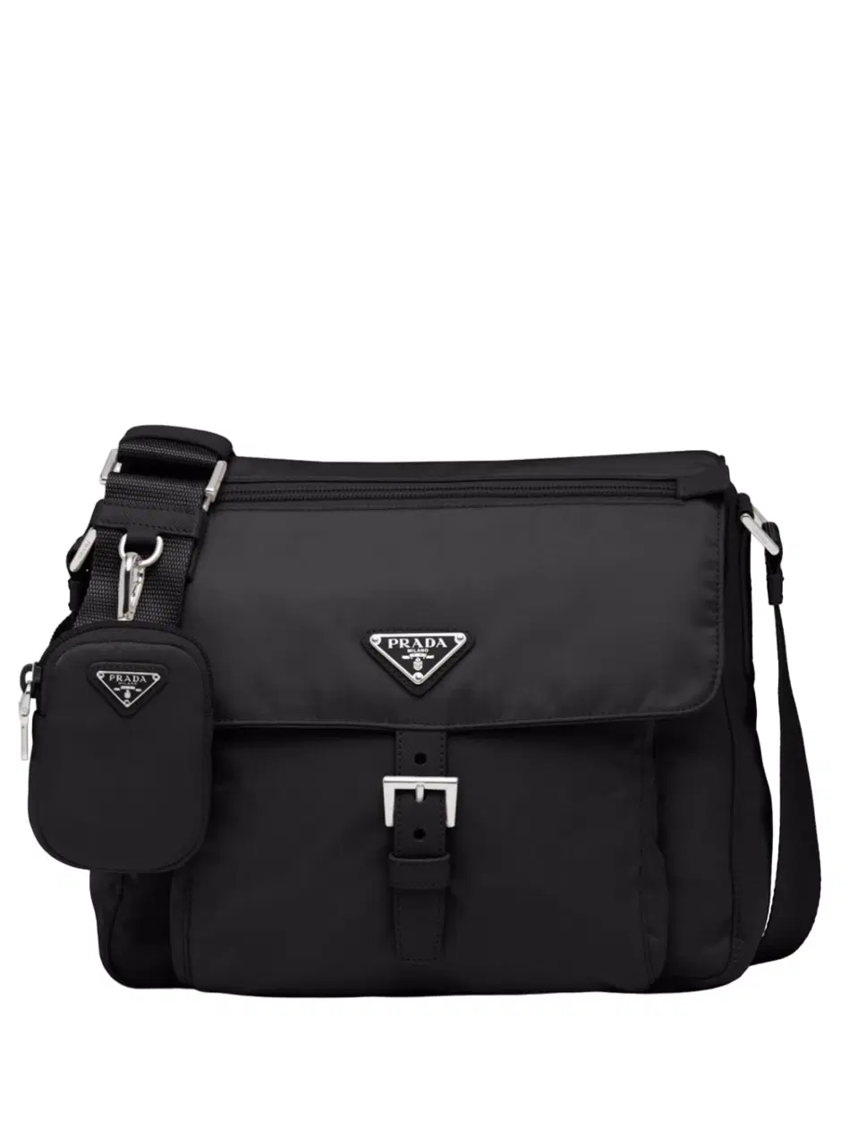 Prada Re-Nylon Triangle Logo-Plaque Shoulder Bag