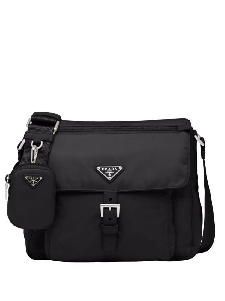 Prada Re-Nylon Triangle Logo-Plaque Shoulder Bag-Hover-Image