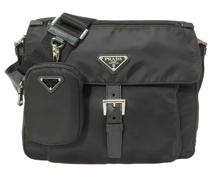 Prada Re-Nylon Triangle Logo-Plaque Shoulder Bag-Hover-Image