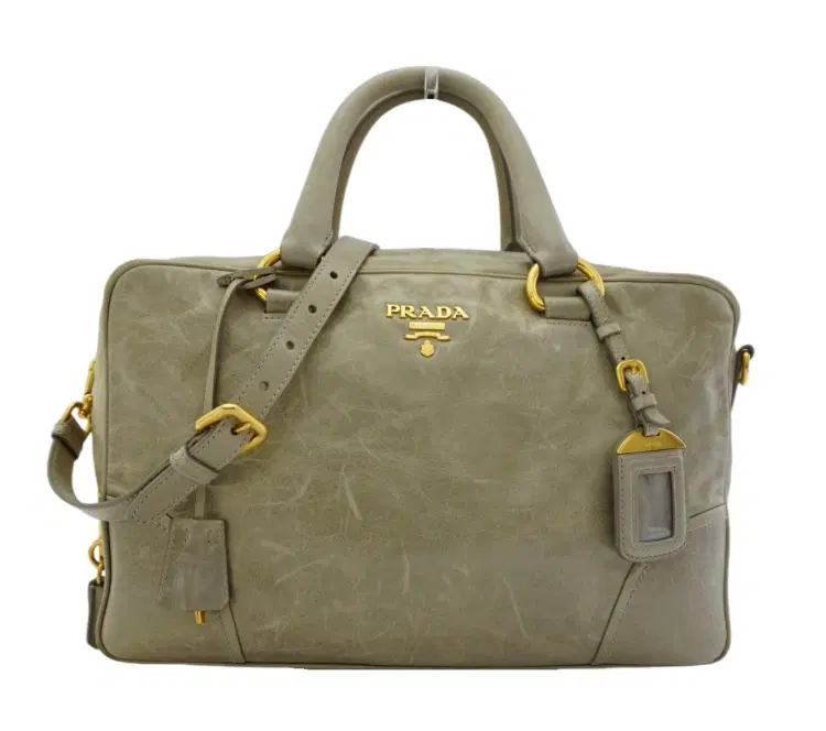 Prada Leather Shine Top Zip Satchel-Hover-Image