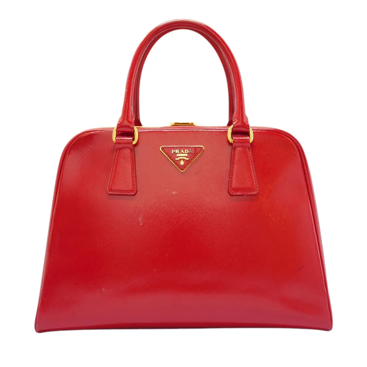 Prada Saffiano Vernice Pyramid Bag
