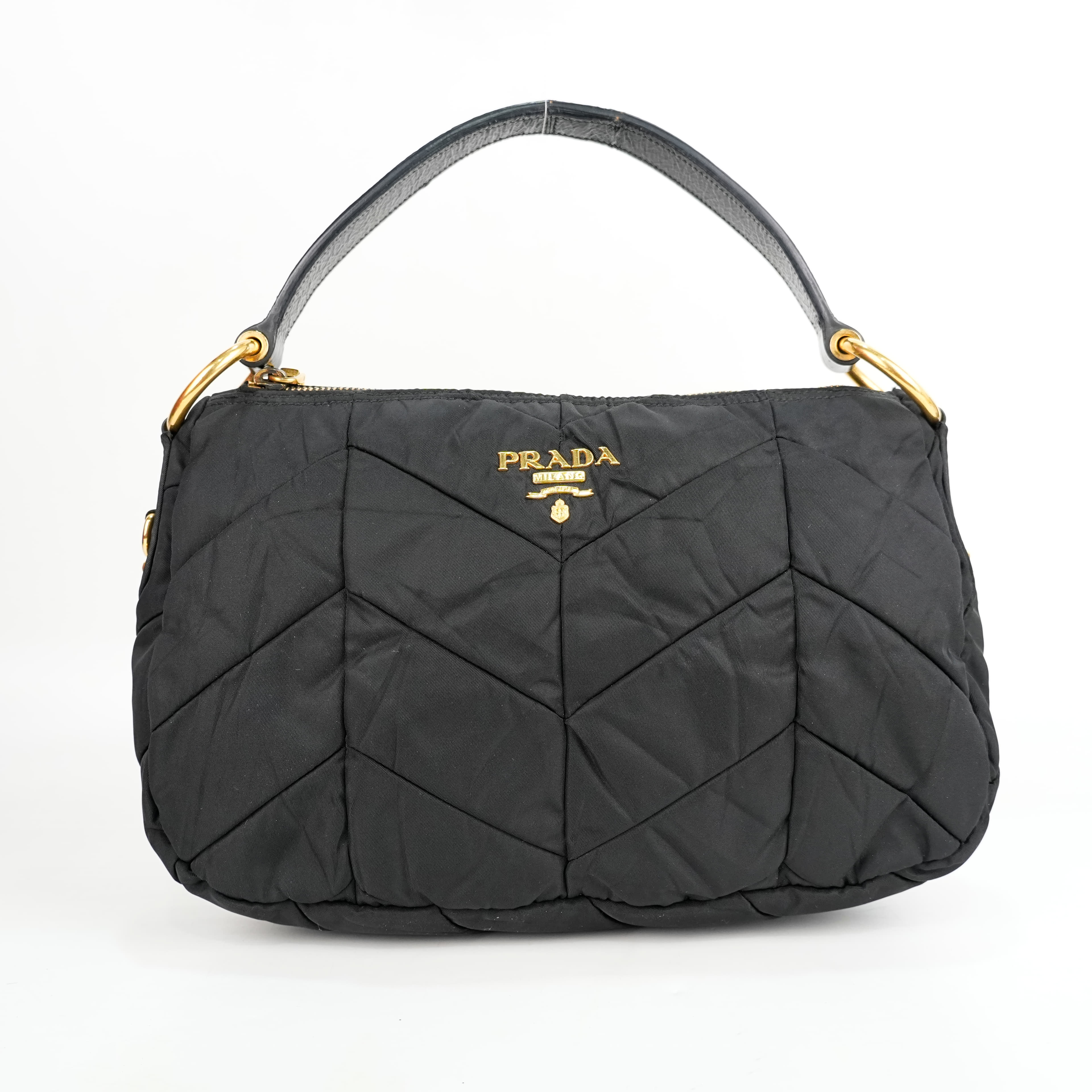 Prada Black Nylon Hobo Bag