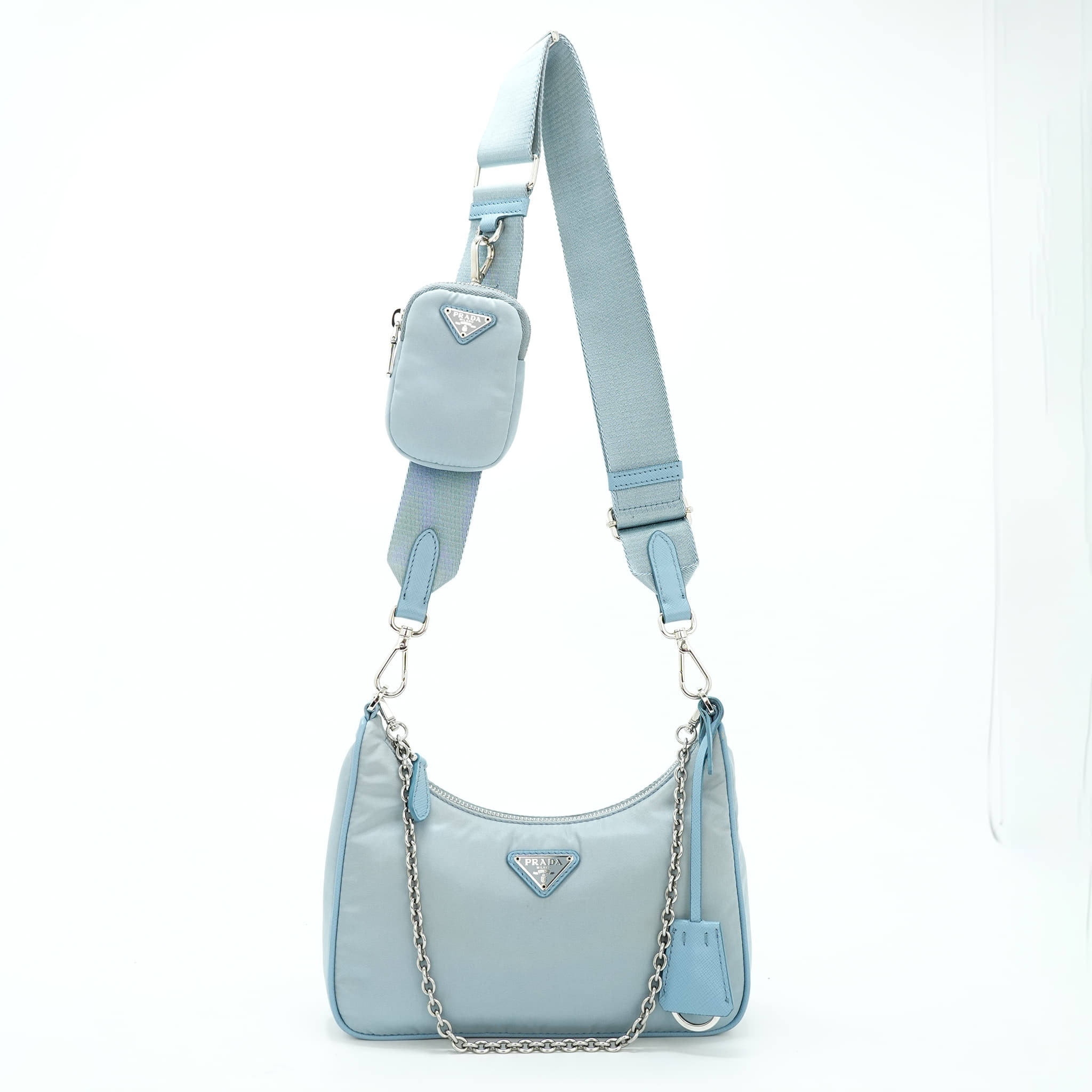 Prada Light Blue Nylon Re-Edition 2005 Shoulder Bag