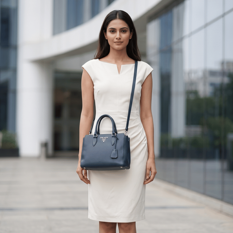Prada Vitello Phenix Leather Top Handle with Long Strap-Hover-Image