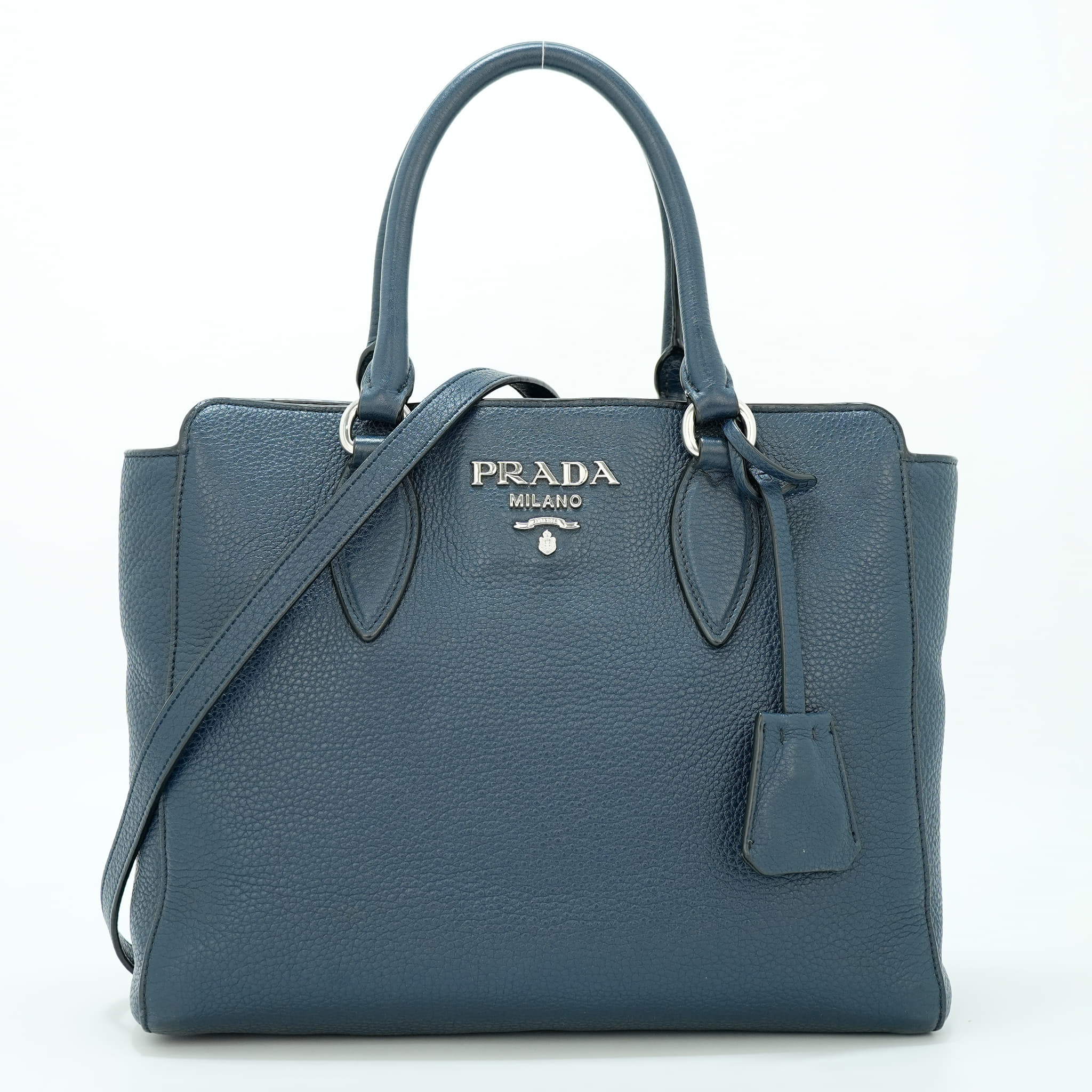 Prada Vitello Phenix Leather Top Handle with Long Strap
