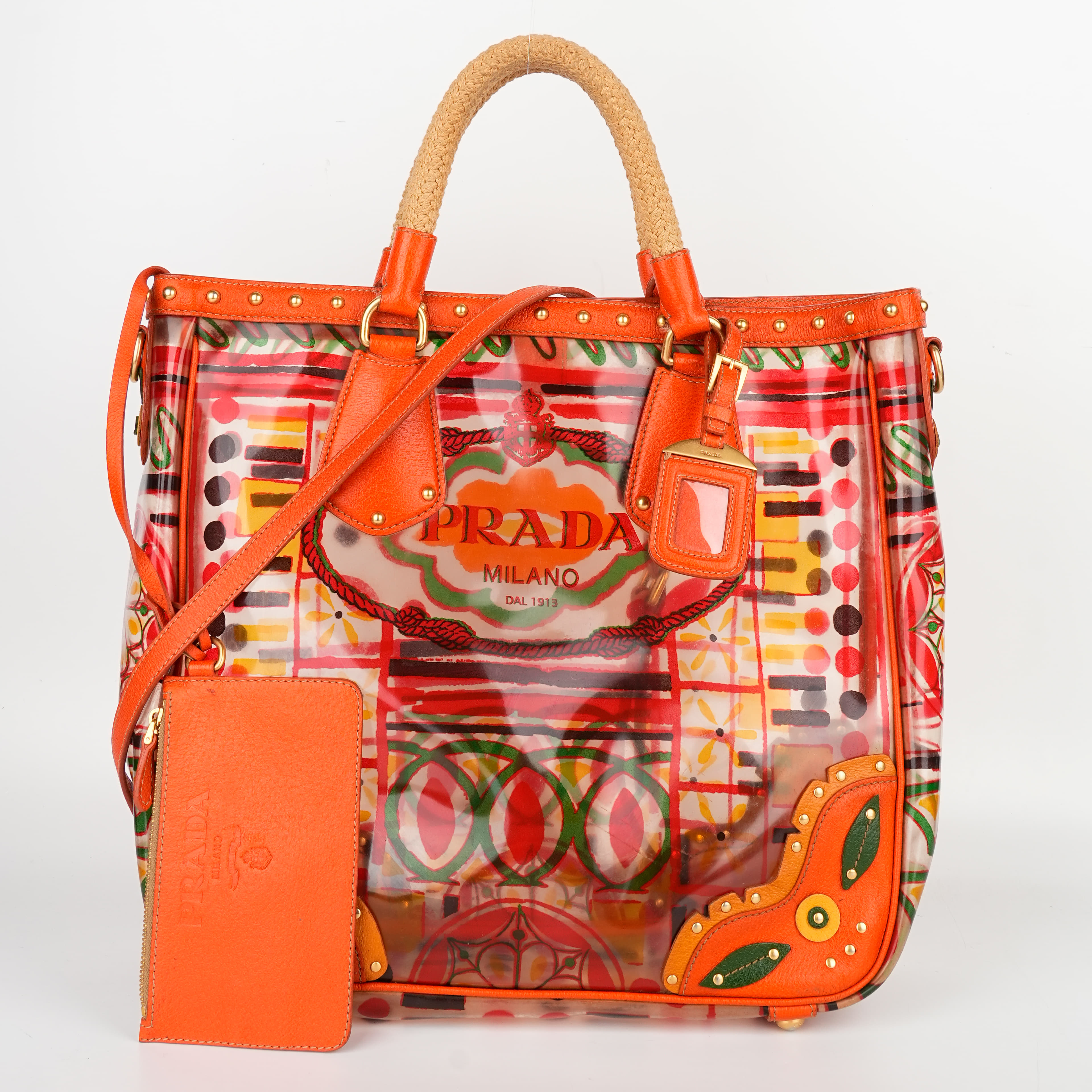 Prada PVC Plex Stampado Tote with strap