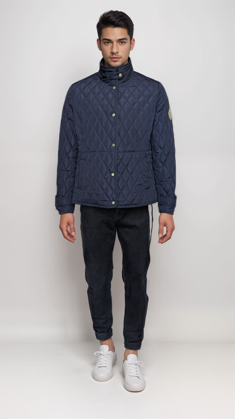 Ralph Lauren Crest-Patch Quilted Mockneck Jacket-Size XL-Hover-Image