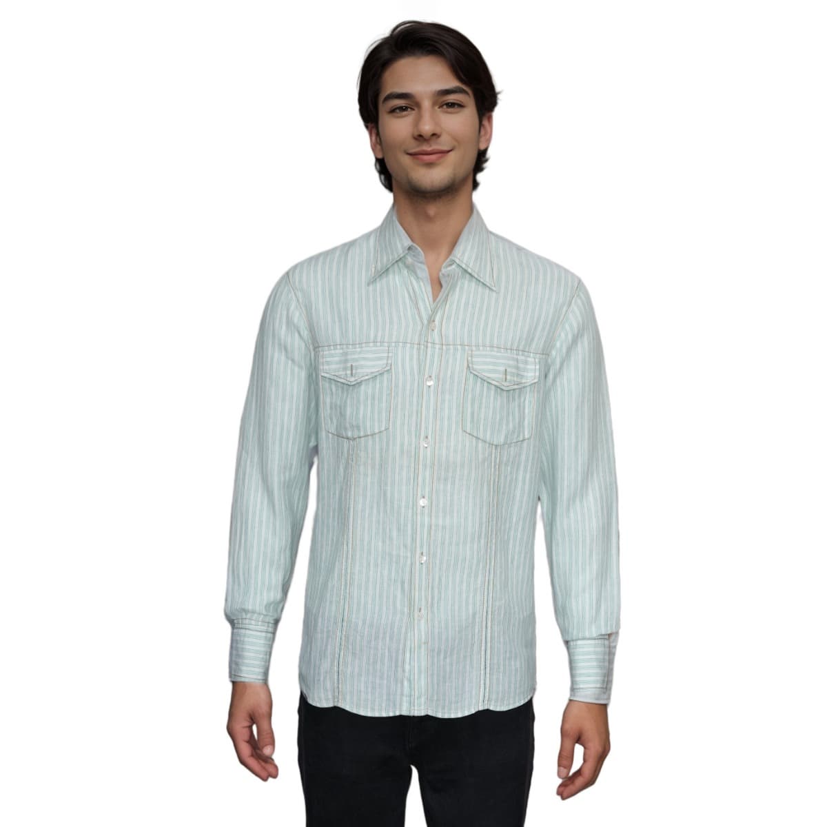 Wills Signature by Rohit Bal Men Striped Shirt, Size 40