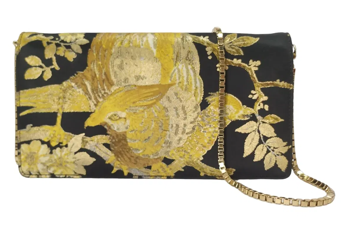 Roberto Cavalli Floral Print Flap Chain Clutch