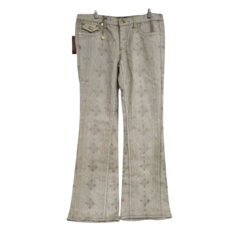Roberto Cavalli Off White Printed Denim Jeans