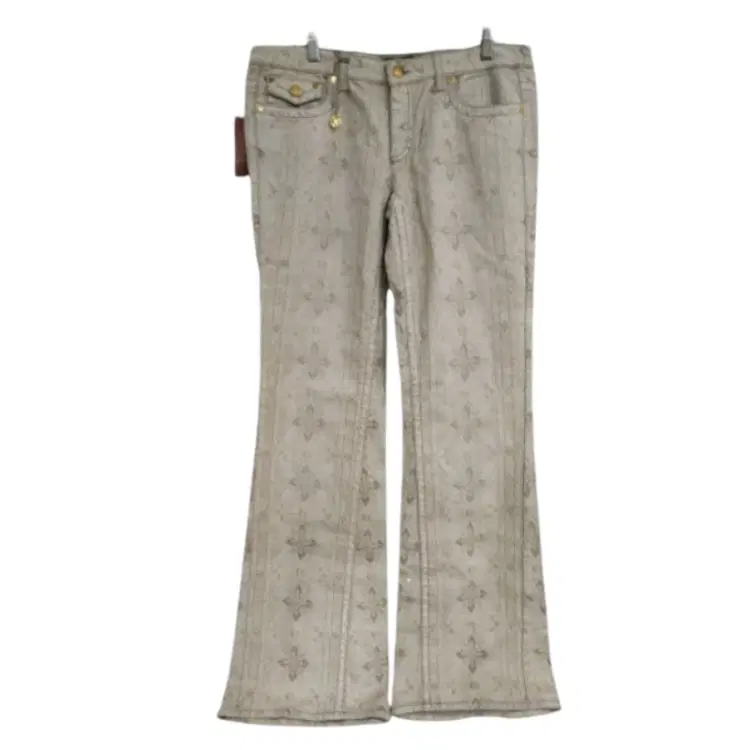 Roberto Cavalli Off White Printed Denim Jeans-Hover-Image