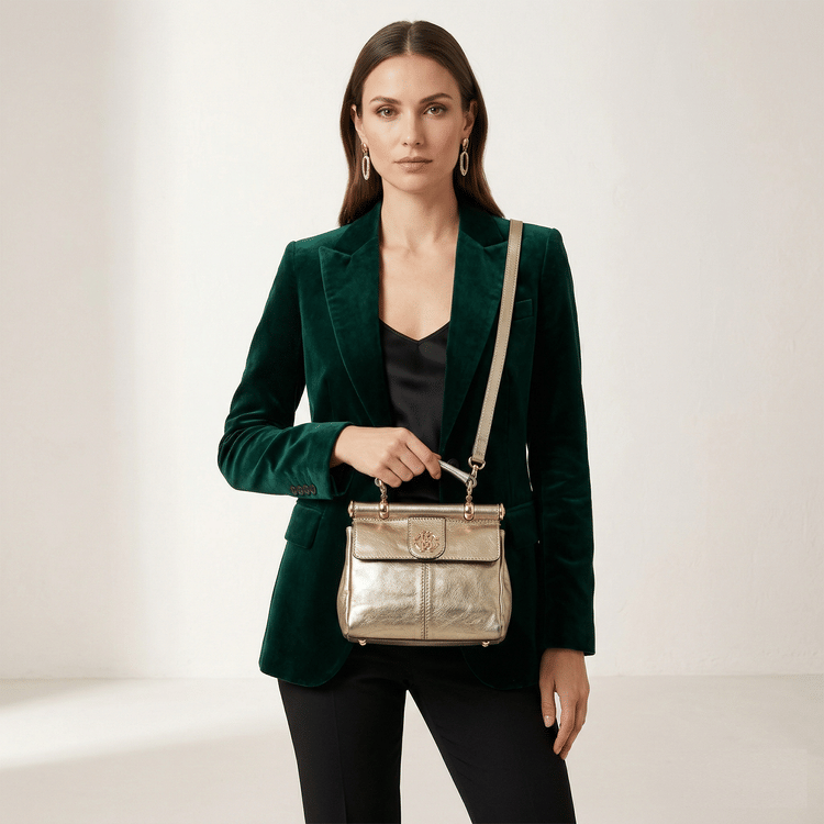 Roberto Cavalli metallic Leather Shoulder Bag-Hover-Image