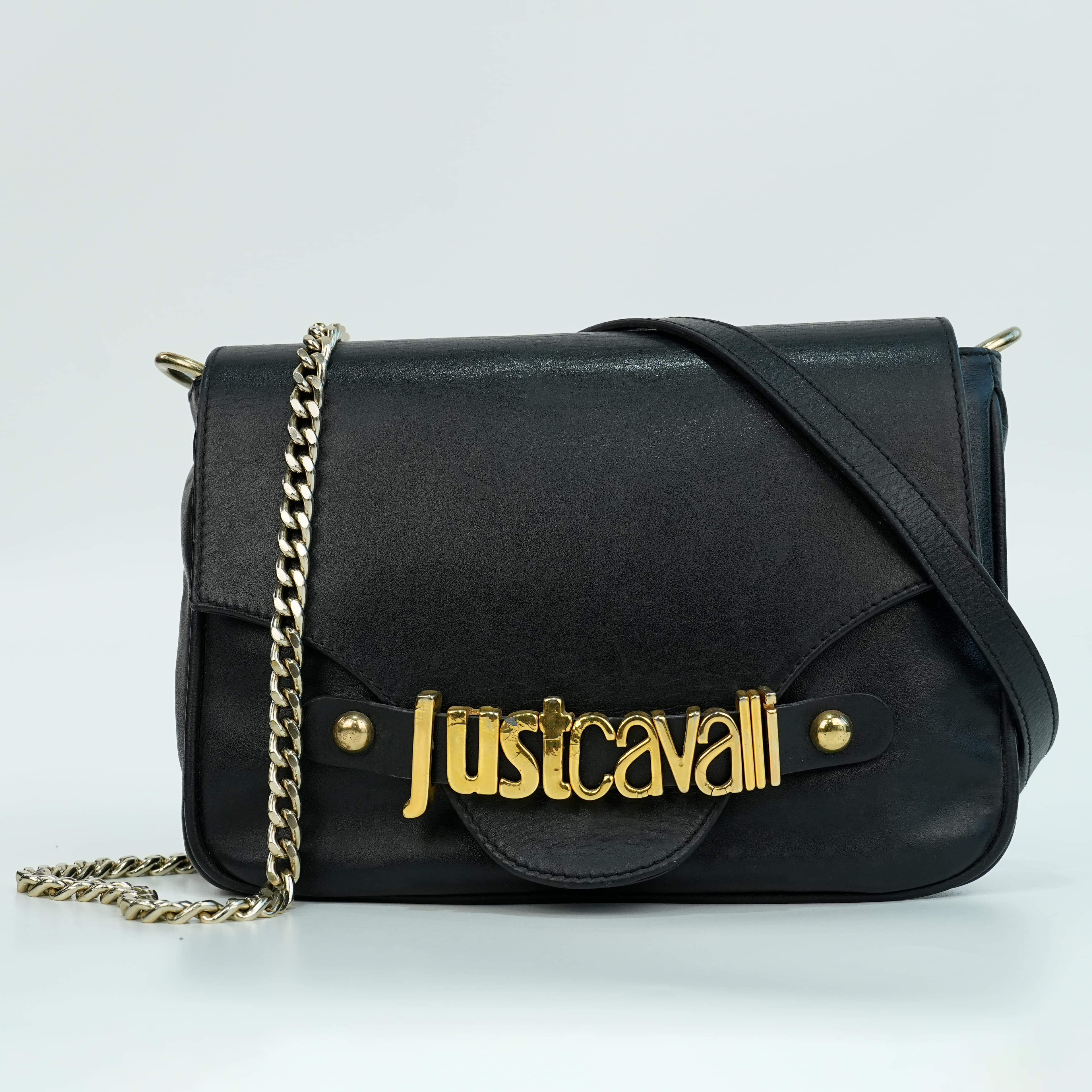 Just Cavalli Black Crossbody Shoulder Bag