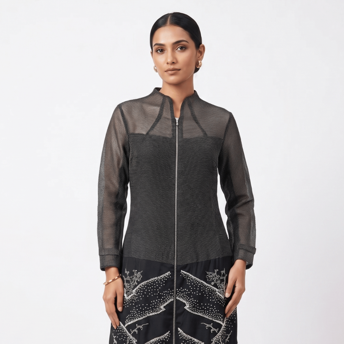 Rahul Mishra Black Zipper Kurta