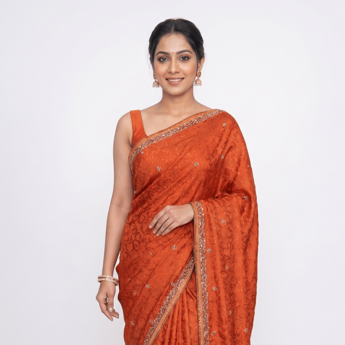 Ritu Kumar Embroidered Saree (Unstitched Blouse Pieces)