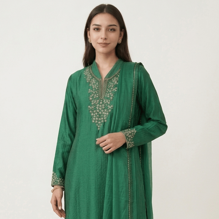 Ritu Kumar Chanderi Suit with Dupatta, Size 34