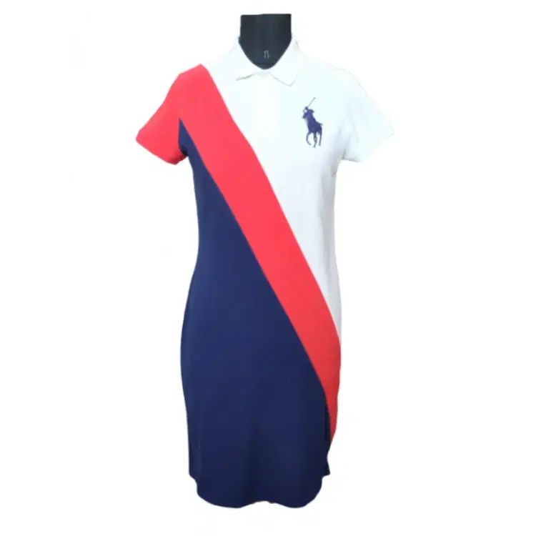 Ralph Lauren white Red and Blue Long Polo Shirt-Hover-Image