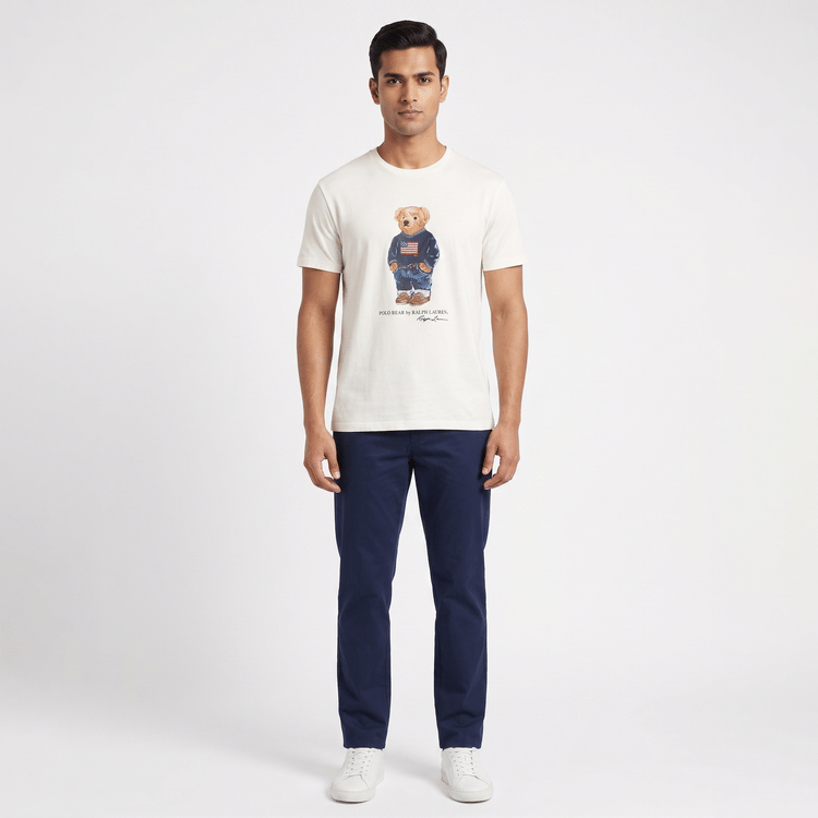 Size XL - Ralph Lauren White Bear Men's T-Shirt-Hover-Image