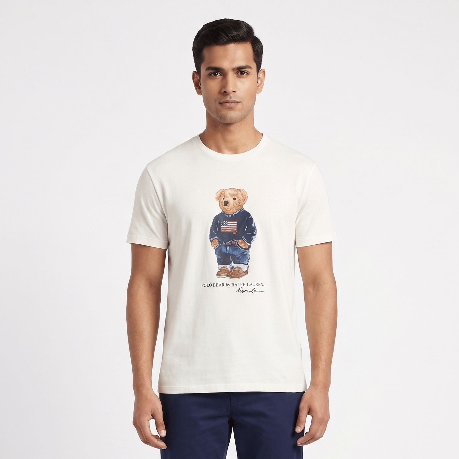 Size XL - Ralph Lauren White Bear Men's T-Shirt