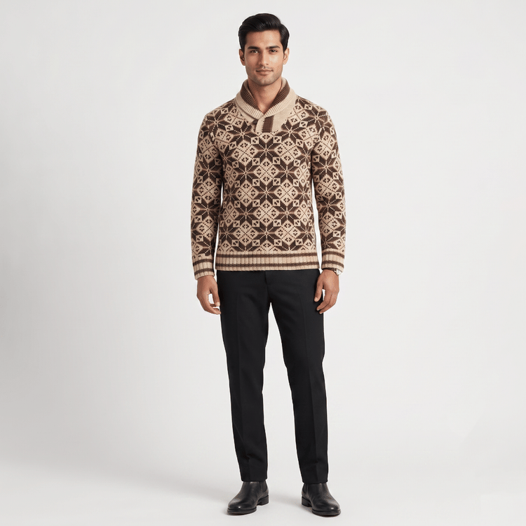 Size S - RRL By Ralph Lauren hand knit shawl collar Sweater-Hover-Image