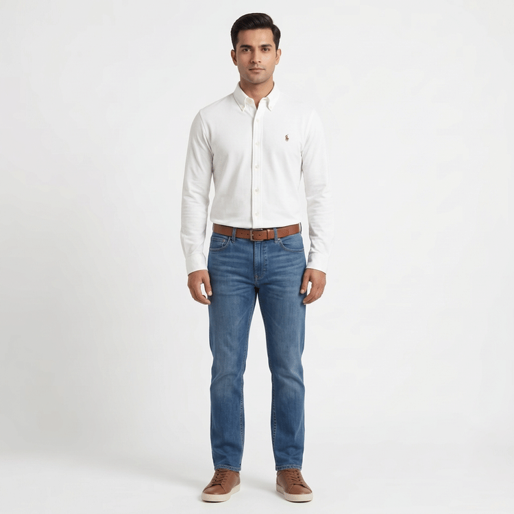 Size L - Ralph Lauren Knit Oxford Shirt-Hover-Image