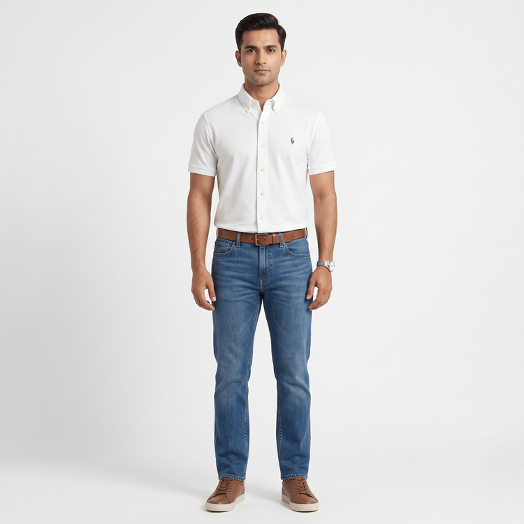 Size L - Ralph Lauren Knit Oxford Shirt-Hover-Image
