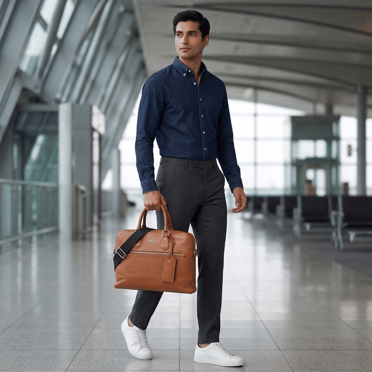 Polo Ralph Lauren Men's Pebbled Briefcase-Hover-Image