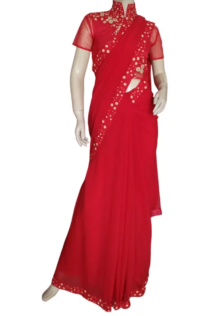 Ridhi Mehra Red Saree 4 Pcs