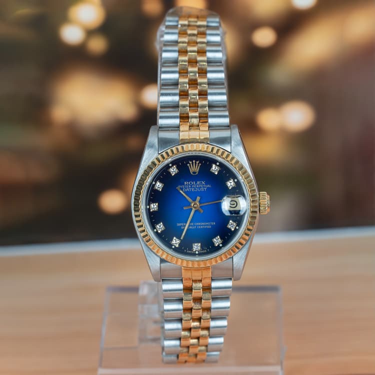 Rolex Datejust 31 Ladies Blue Diamond Dial Steel Automatic-Hover-Image