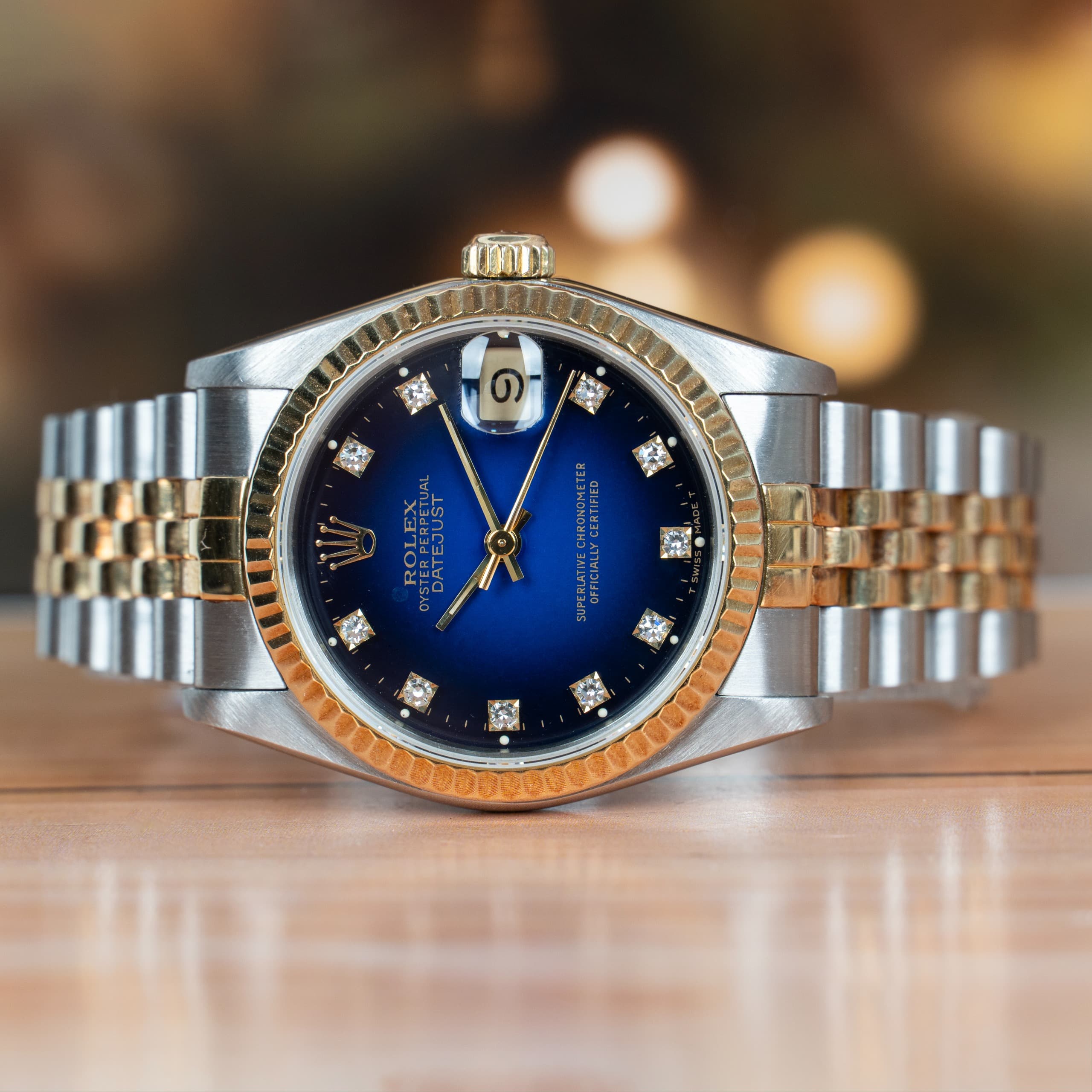 Rolex Datejust 31 Ladies Blue Diamond Dial Steel Automatic