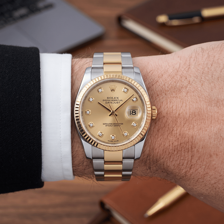 Rolex Datejust 36 MM Champagne Dial Steel & Yellow Gold Automatic Watch Ref. No 116233G-Hover-Image