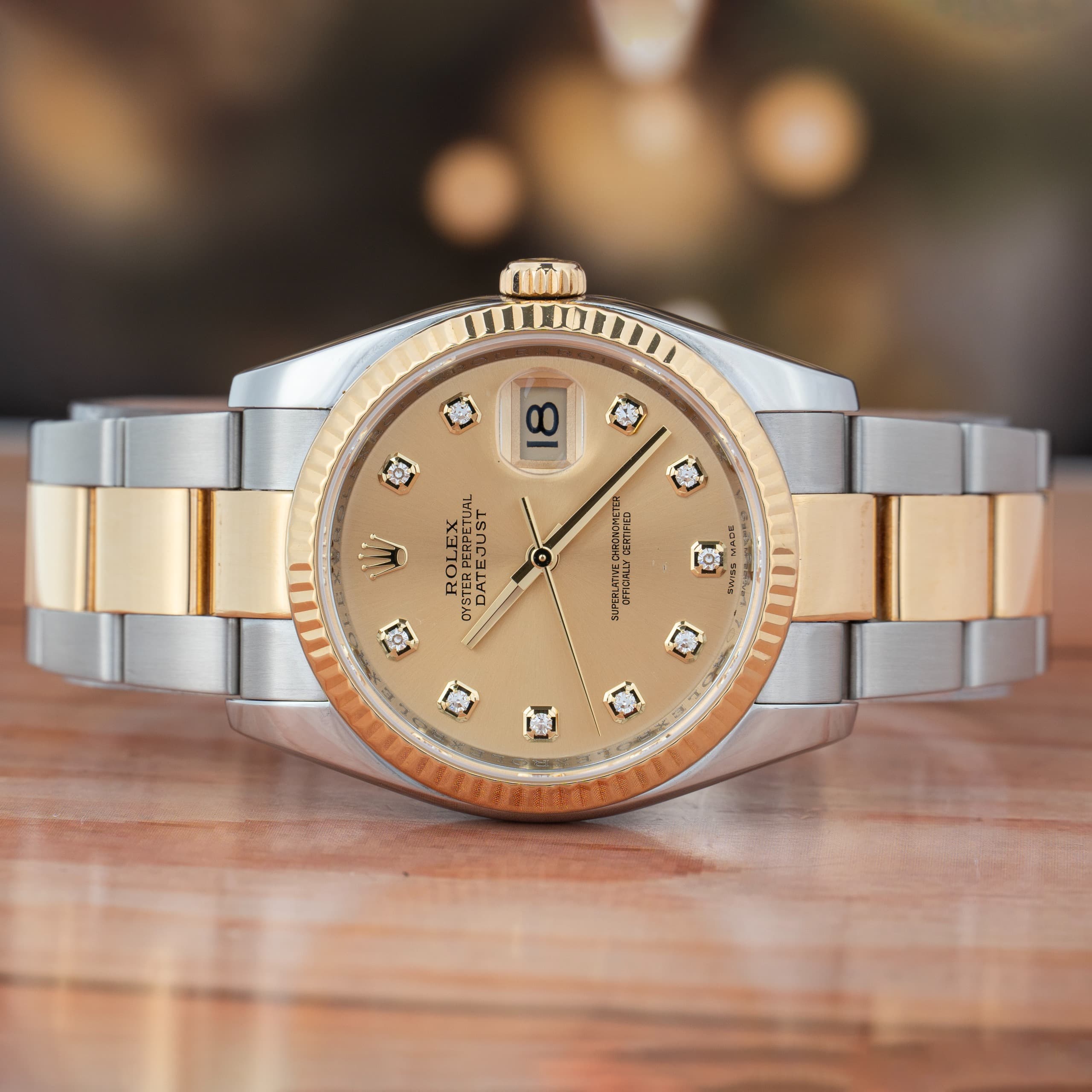 Rolex Datejust 36 MM Champagne Dial Steel & Yellow Gold Automatic Watch Ref. No 116233G