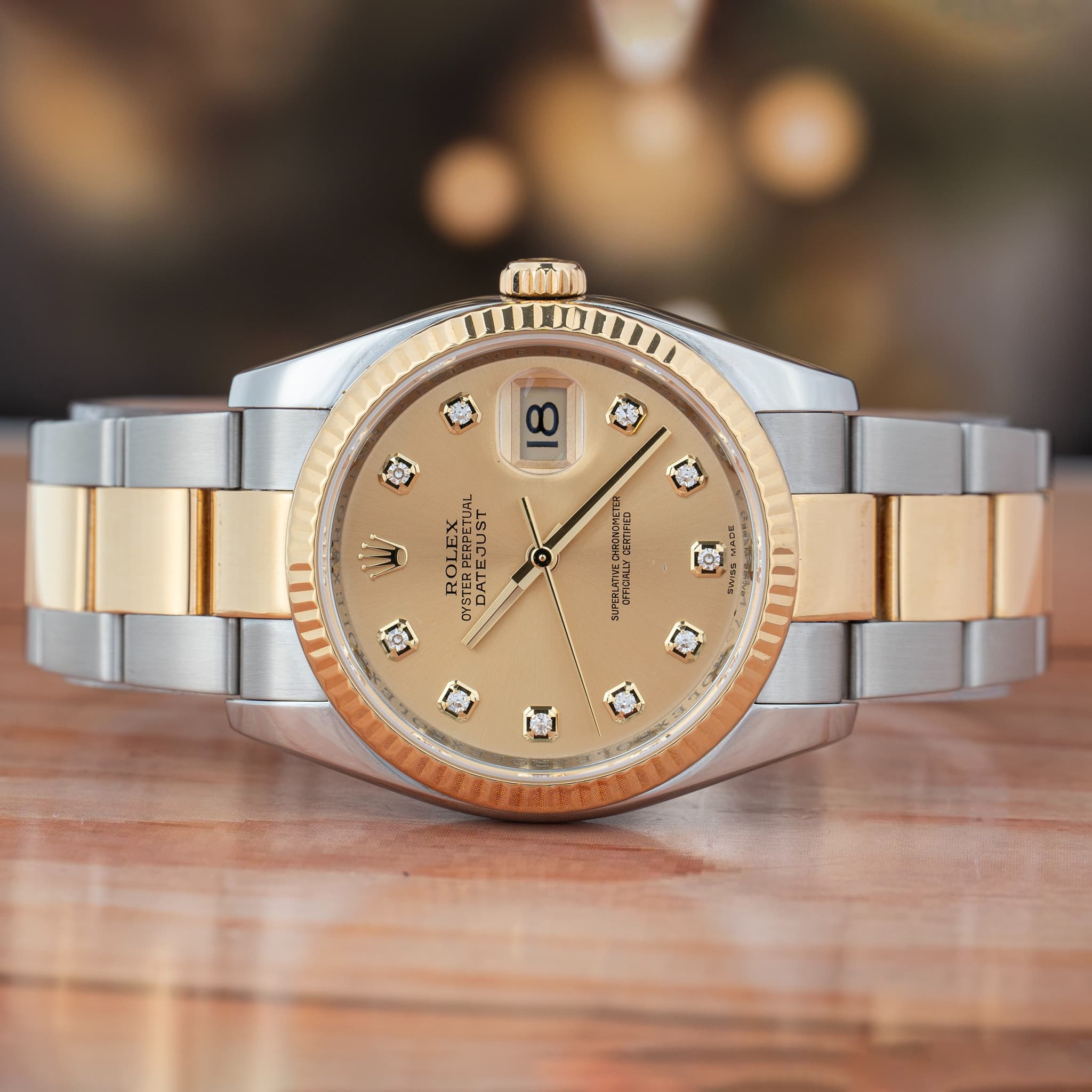 Rolex Datejust 36 MM Champagne Dial Steel & Yellow Gold Automatic Watch Ref. No 116233G