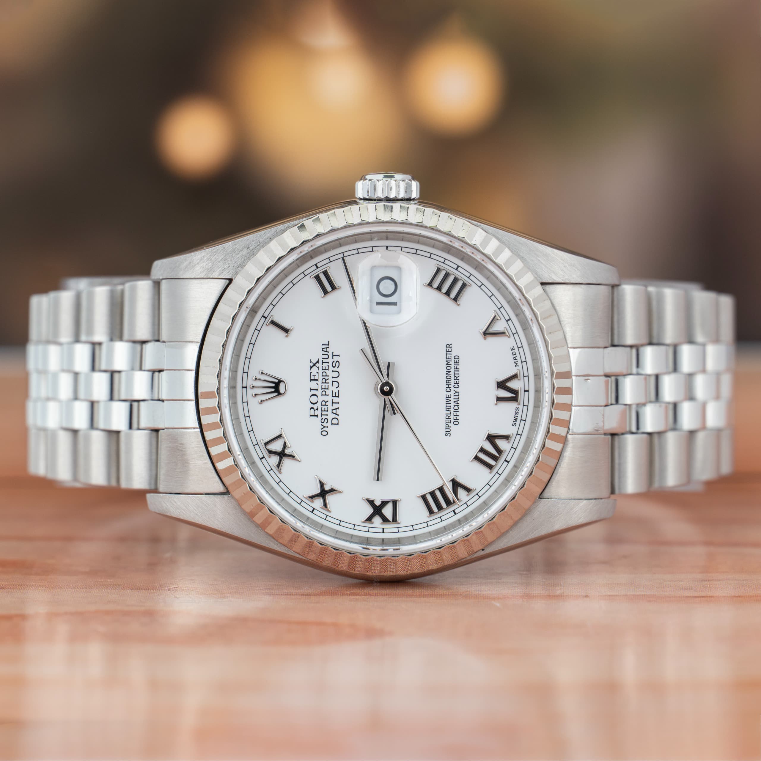 Rolex Datejust 36 MM White Dial Jubilee Steel Automatic Watch Ref. No 16234