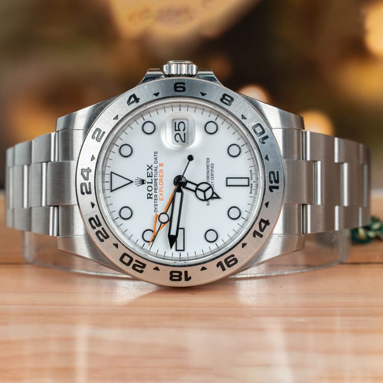 Rolex Explorer II 42 MM White Dial Steel Automatic Watch-Hover-Image
