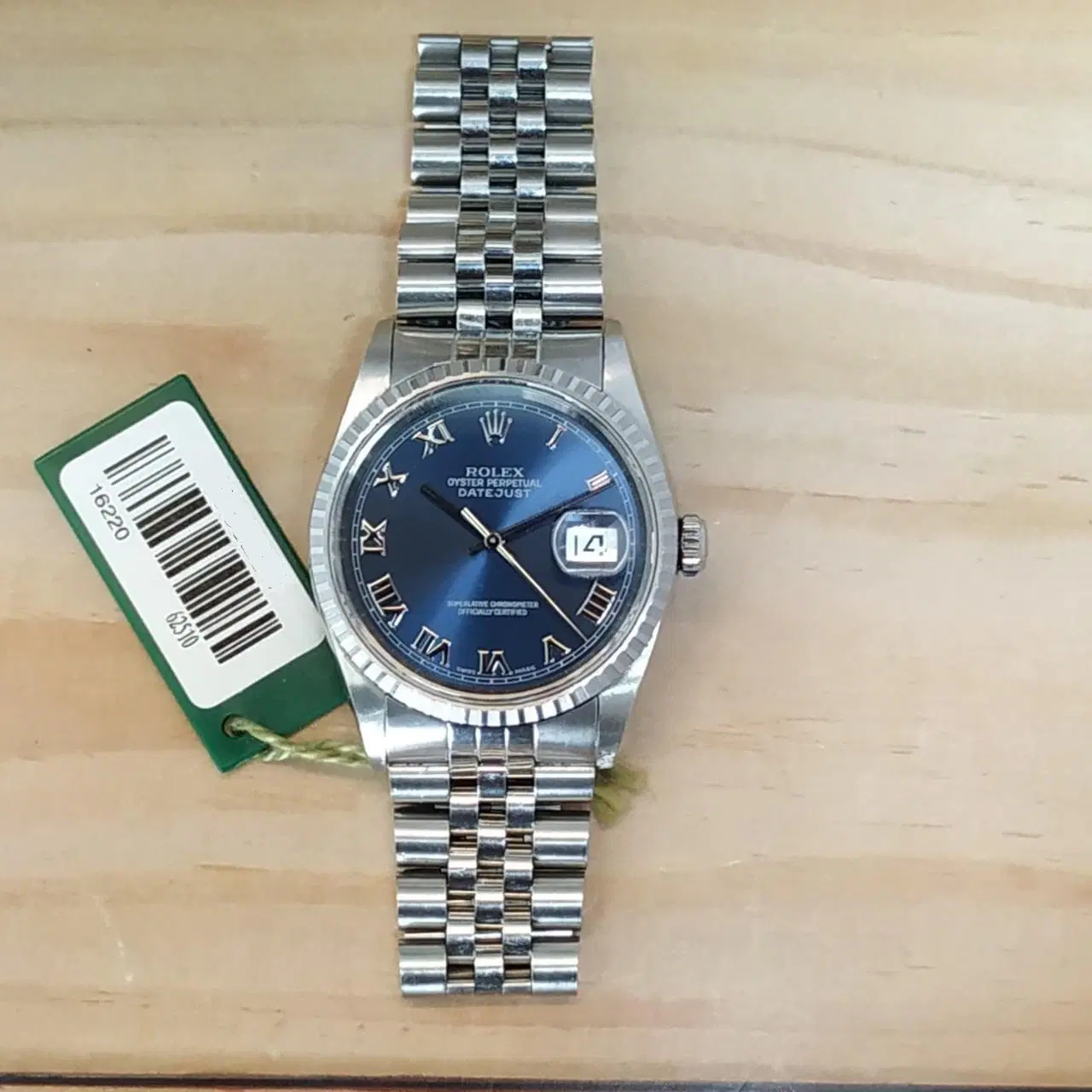 Rolex DateJust 16220 Blue Dial Stainless Steel Watch