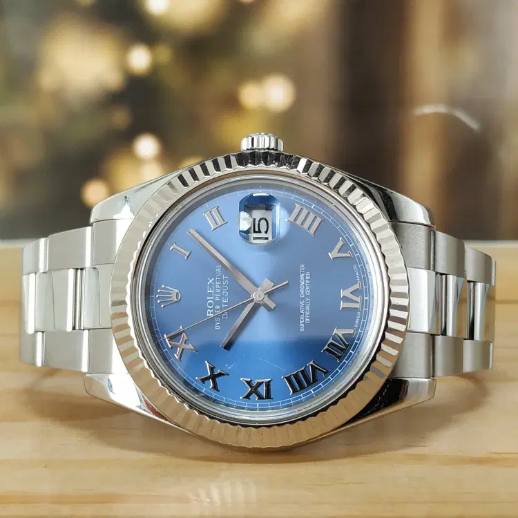 Rolex Datejust II 41 MM Blue Roman Dial Automatic Watch-Hover-Image