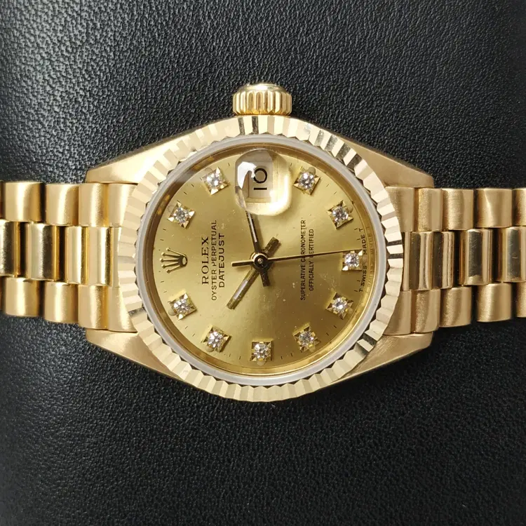 Rolex President Lady-Datejust Yellow Gold Diamond Dial Ladies Watch-Hover-Image