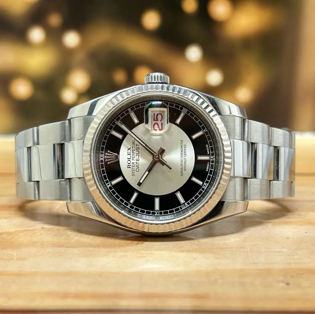 Rolex Datejust 36 Steel RARE Tuxedo Index Dial