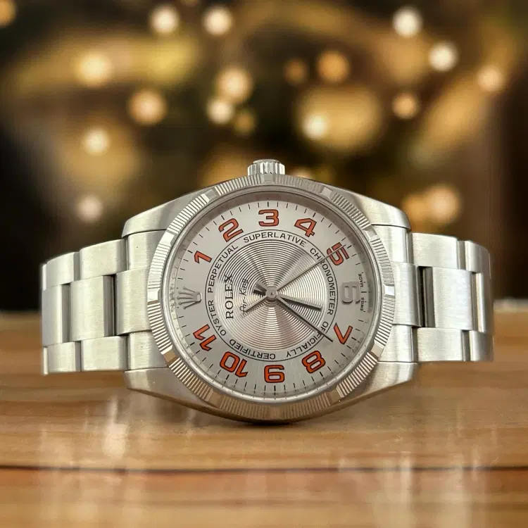 Rolex Air King 34mm Steel Concentric Silver Dial Automatic Watch-Hover-Image