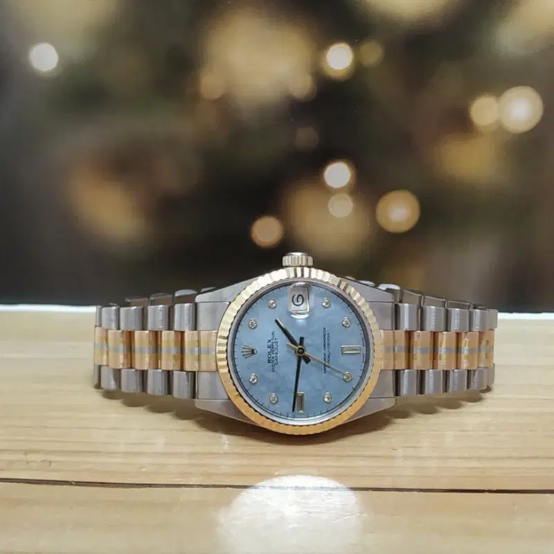 Rolex Lady President Tridor White Yellow Rose Gold MOP Diamond Watch