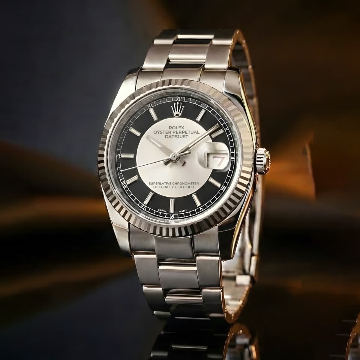 Rolex Datejust 36 Steel RARE Tuxedo Index Dial