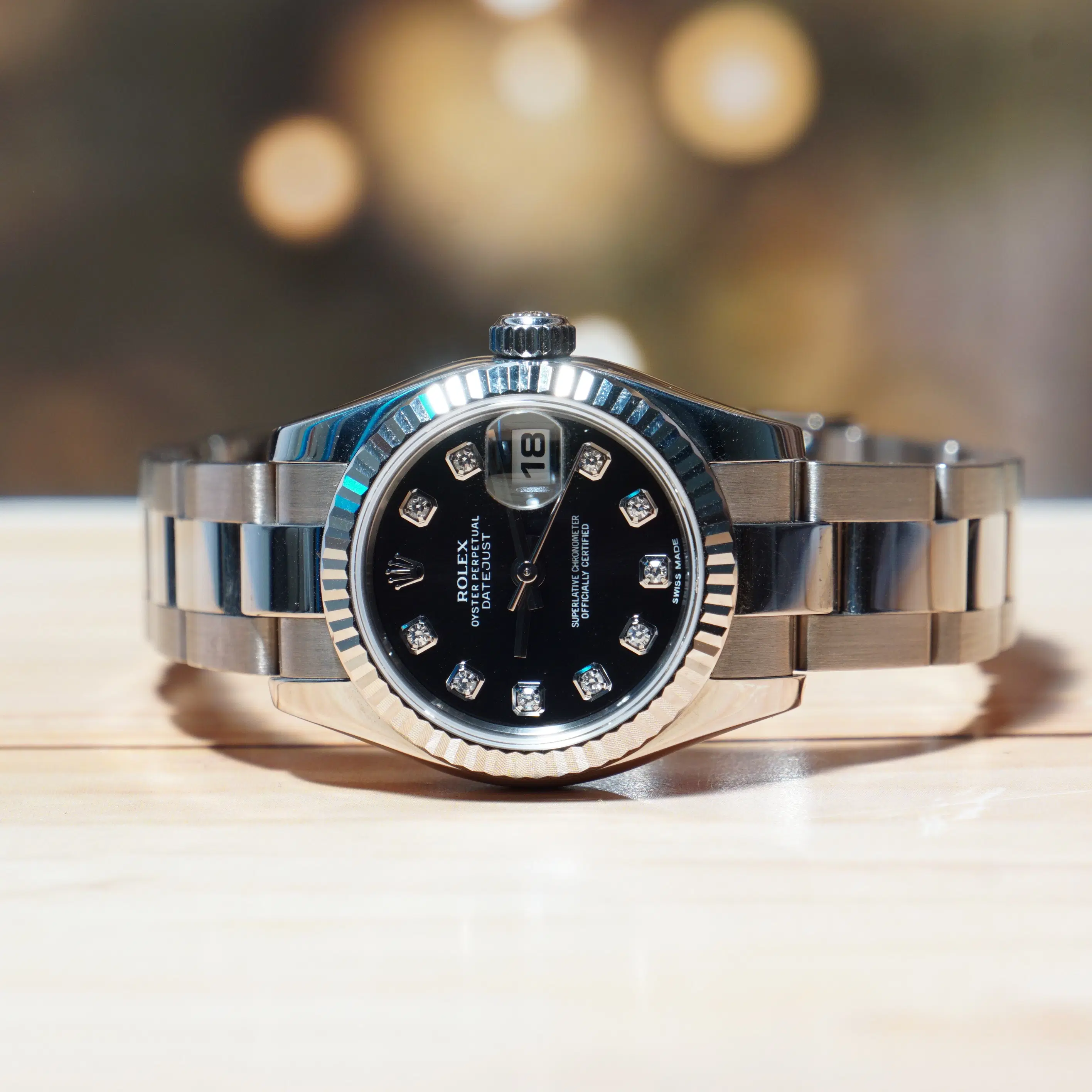 Rolex Lady-Datejust 26MM Black Diamond Dial Watch