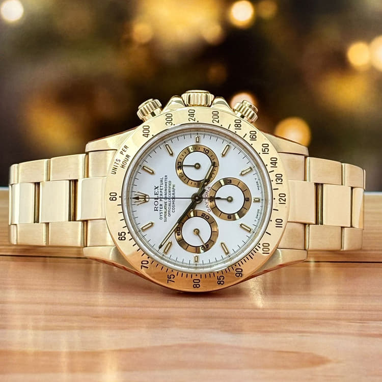 Rolex Daytona Zenith 18k Yellow Gold and White Dial Automatic-Hover-Image