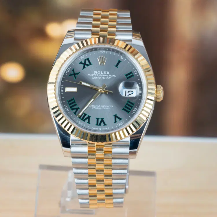 Rolex Datejust 41 MM Wimbledon Dial Steel and Gold Jubilee Strap Full Set 2024-Hover-Image