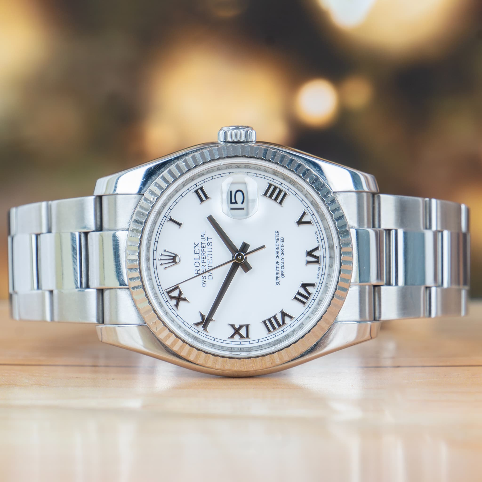 Rolex Datejust 36 White Roman Dial