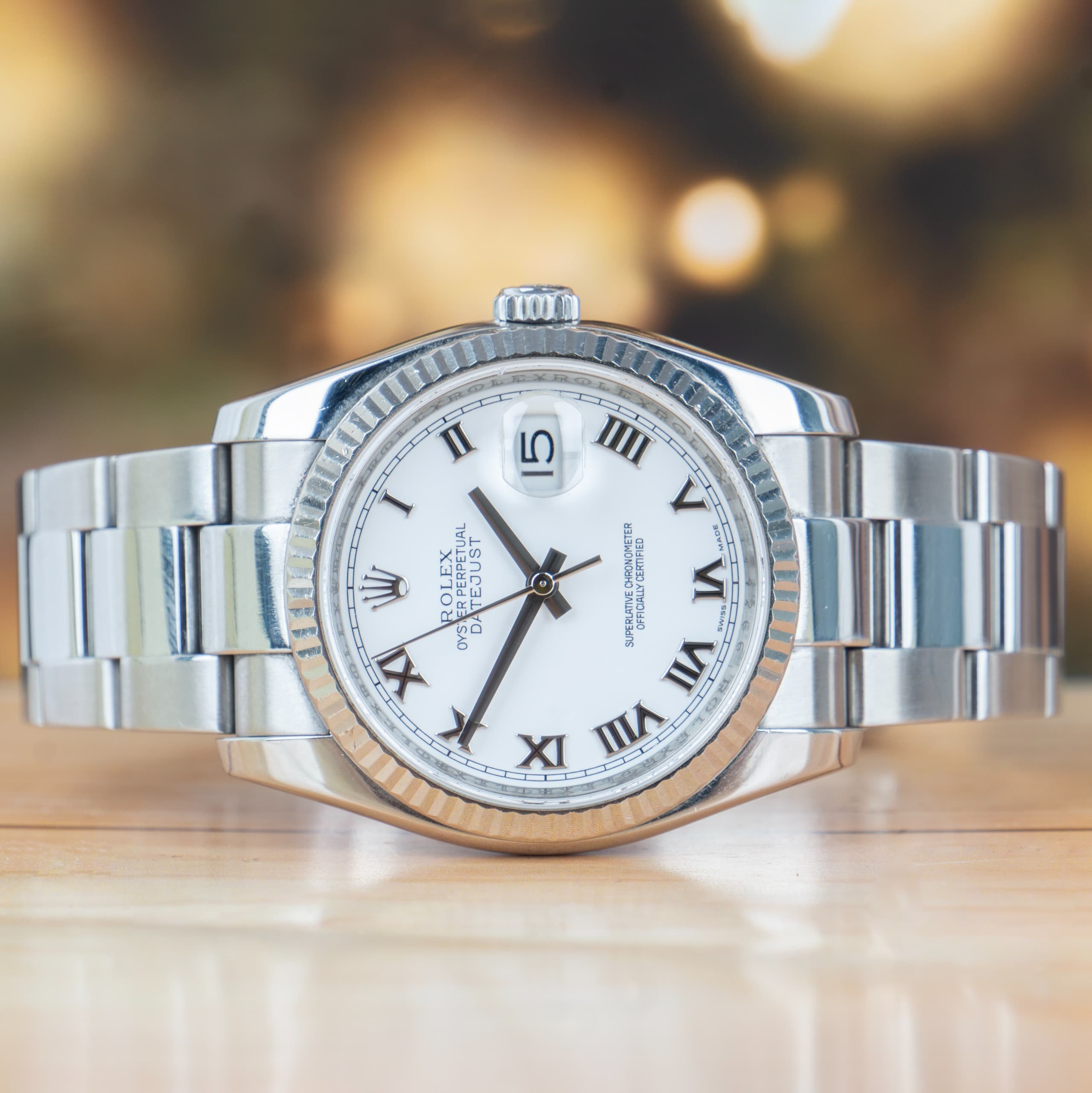 Rolex Datejust 36 White Roman Dial