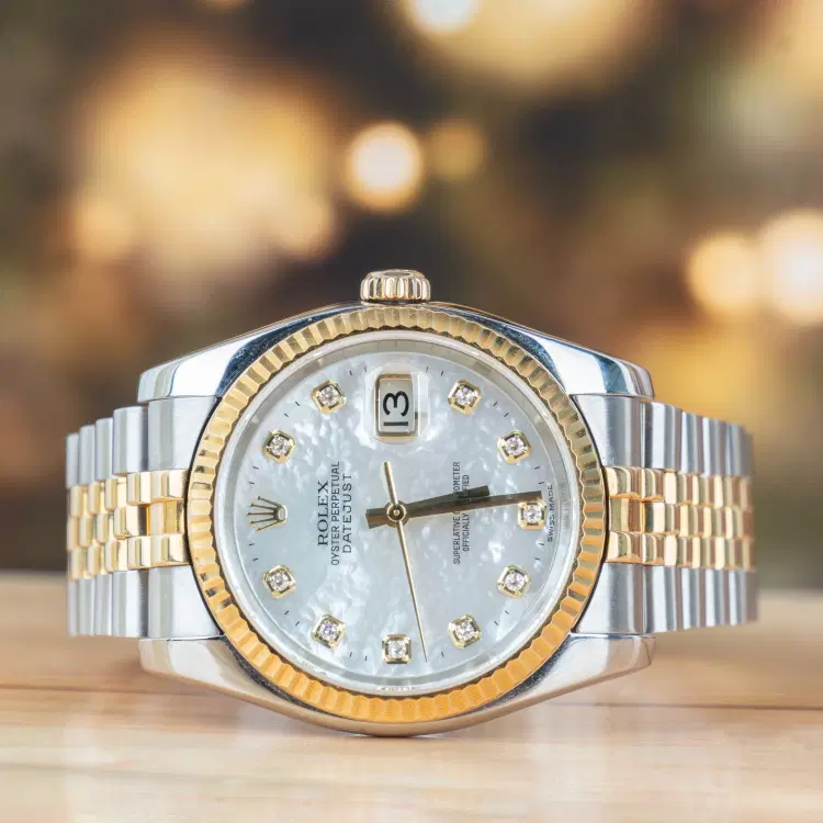 Rolex Datejust 36 Steel & Gold With MOP Diamond Dial-Hover-Image